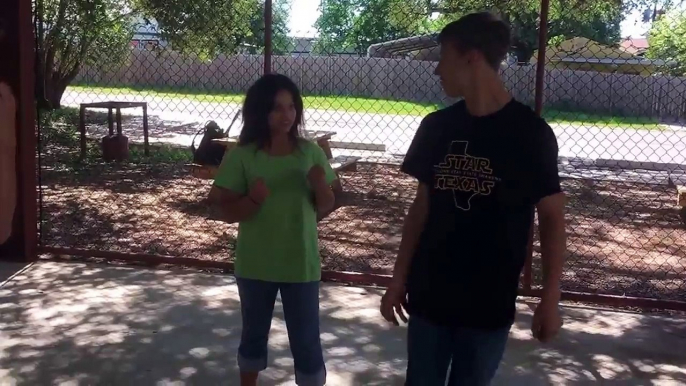 Small little girl gets smashed by buff young teen (gone wrong) (in the hood)