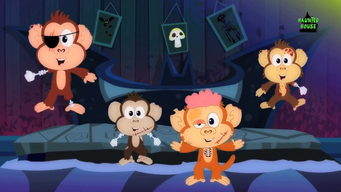 scary Five Little Monkeys | Scary Nursery Rhymes For Childrens And Kids Songs