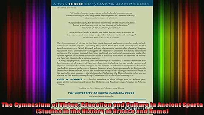 Free Full PDF Downlaod  The Gymnasium of Virtue Education and Culture in Ancient Sparta Studies in the History Full EBook