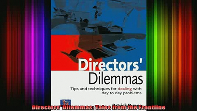 READ book  Directors Dilemmas Tales from the Frontline Full EBook