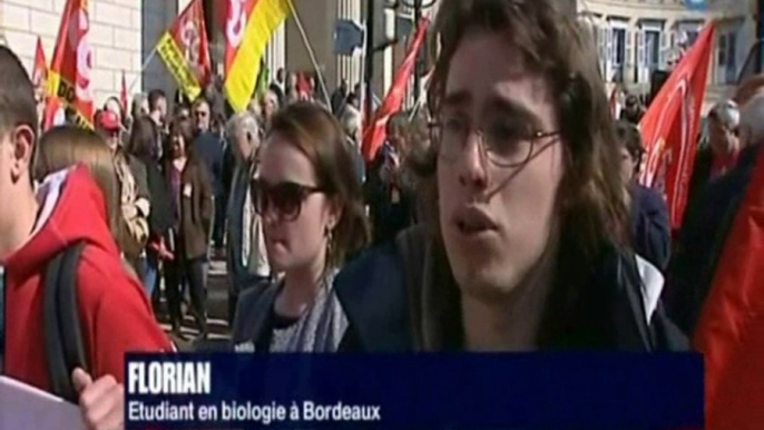 Reportage de France 3 Périgord sur la manif du 28/04 à Périgueux