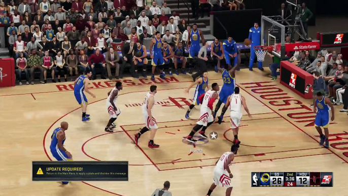 Golden State Warriors vs Houston Rockets 2nd Quarter NBA2K16 Gameplay