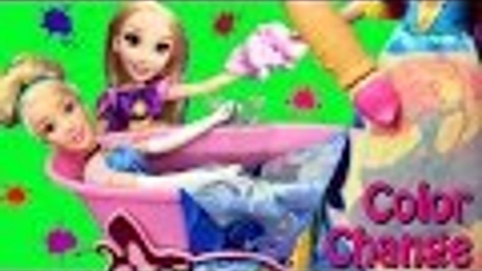 Disney | COLOR CHANGE Disney Princess Barbie Dolls Magic Ink Dress-Up Barbie Bath & Mr Bubble Bath Foam Dolls