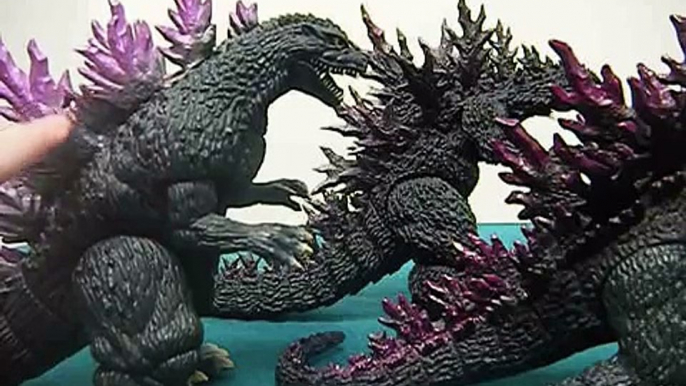 Figure comparison Godzilla 2000: Bandai, Bandai creation, SH Monsterarts