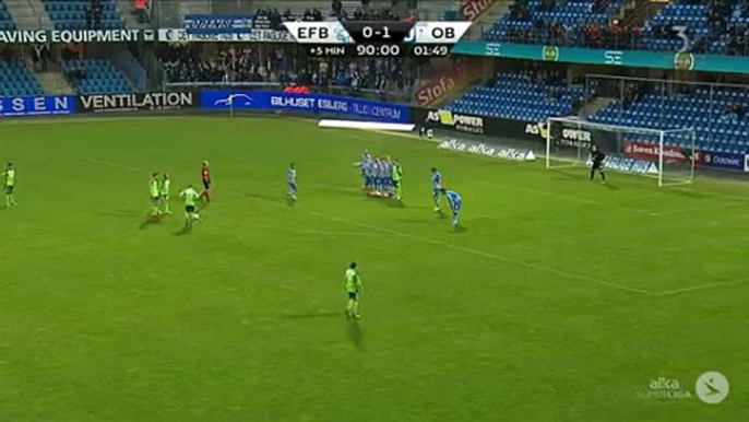 Skulason GOAL (0-2) - Esbjerg vs Odense 02/05/2016