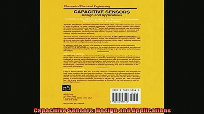 READ THE NEW BOOK   Capacitive Sensors Design and Applications  FREE BOOOK ONLINE