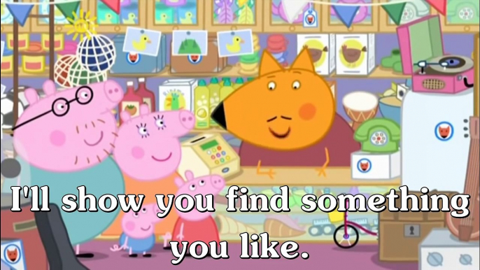 Learn english Through Cartoon | Peppa Pig with english subtitles | Episode 39: Mr. Fox's Shop