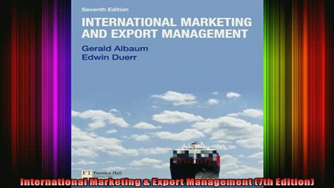 READ book  International Marketing  Export Management 7th Edition Online Free