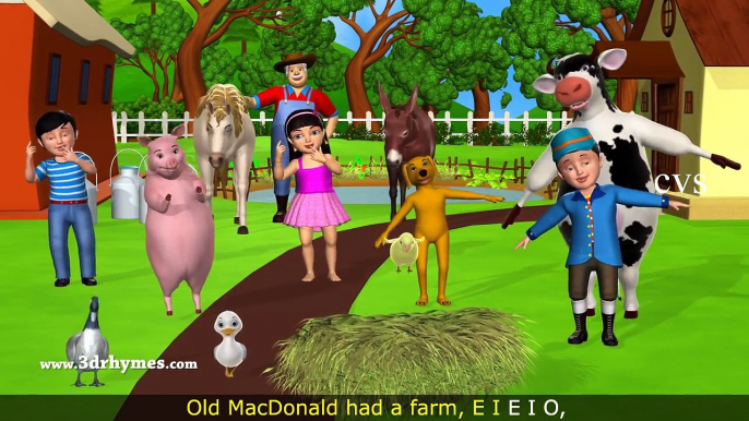 Old MacDonald Had A Farm - 3D Animation Animals Songs & Nursery Rhymes for Children