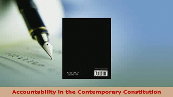 PDF  Accountability in the Contemporary Constitution  EBook