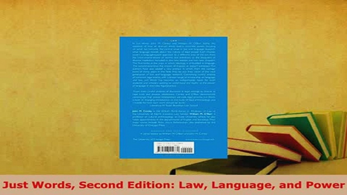 Download  Just Words Second Edition Law Language and Power  EBook