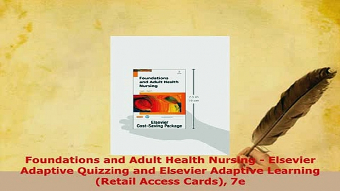 PDF  Foundations and Adult Health Nursing  Elsevier Adaptive Quizzing and Elsevier Adaptive PDF Book Free