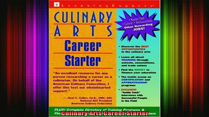 FREE EBOOK ONLINE  Culinary Arts Career Starter Free Online