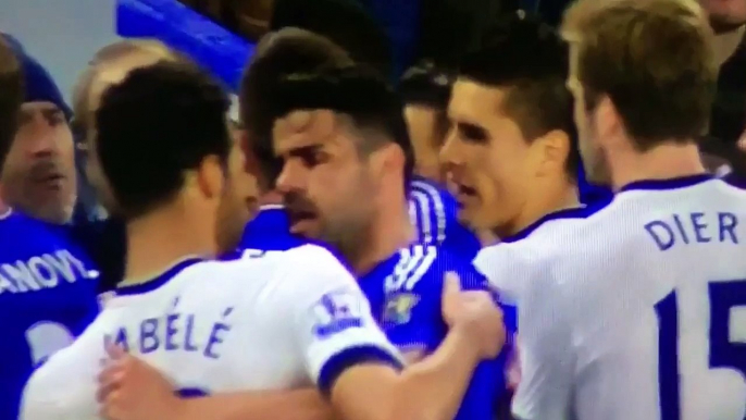 Mousa Dembele Gouges Diego Costa's Eye - During The Match Chelsea v. Tottenham 2016