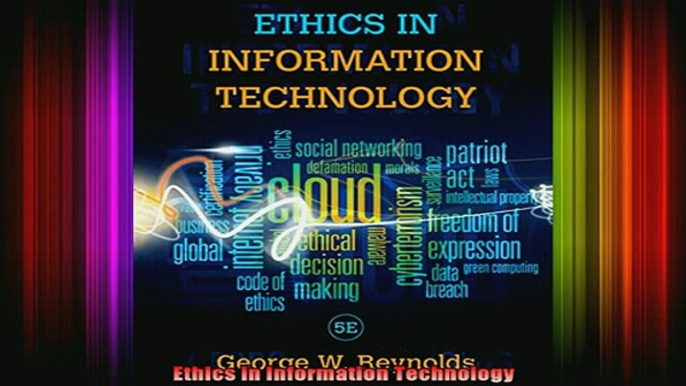 FREE EBOOK ONLINE  Ethics in Information Technology Full Free