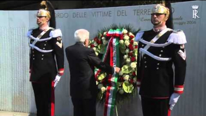 Gemona (UD) - Mattarella visita il monumento ai caduti del terremoto del Friuli (06.05.16)