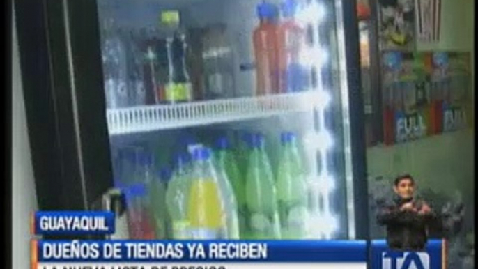 Dueños de las tiendas reciben nueva lista de precios para bebidas azucaradas