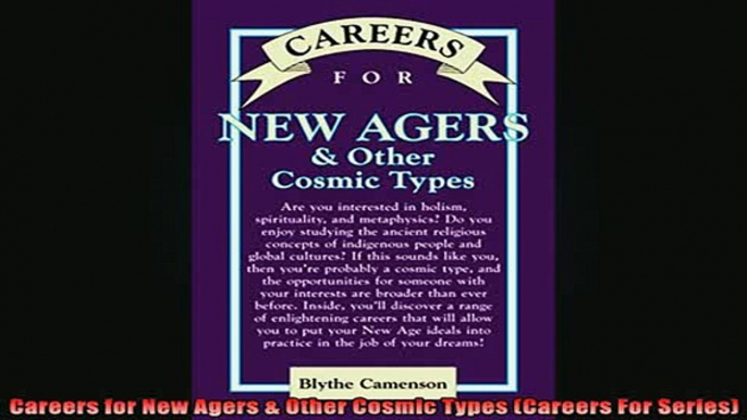 READ book  Careers for New Agers  Other Cosmic Types Careers For Series Full Free