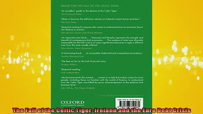 READ book  The Fall of the Celtic Tiger Ireland and the Euro Debt Crisis  FREE BOOOK ONLINE