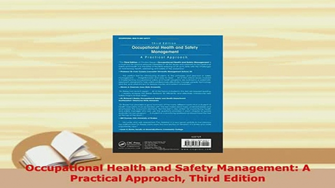 PDF  Occupational Health and Safety Management A Practical Approach Third Edition  EBook