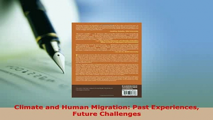 PDF  Climate and Human Migration Past Experiences Future Challenges  EBook