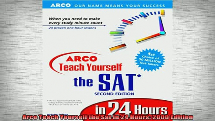 READ book  Arco Teach Yourself the Sat in 24 Hours 2000 Edition Full Free