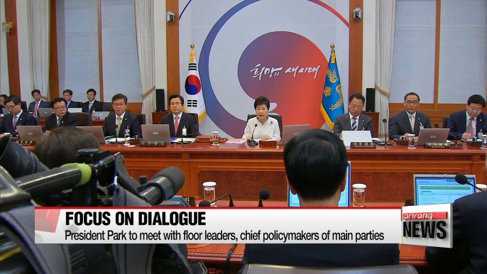 President Park to meet with floor leaders of three main parties on Friday