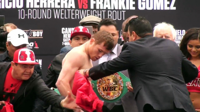 Canelo Saul Alvarez vs Amir Khan - FACE OFF at WEIGH IN