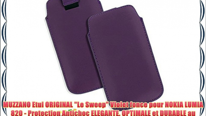 MUZZANO Etui ORIGINAL Le Sweep Violet fonce pour NOKIA LUMIA 820 - Protection Antichoc ELEGANTE