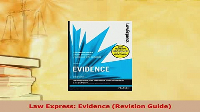 Download  Law Express Evidence Revision Guide  Read Online