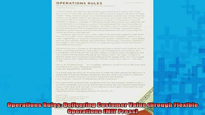 READ book  Operations Rules Delivering Customer Value through Flexible Operations MIT Press Full EBook