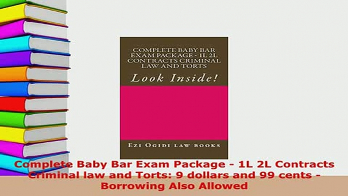 Download  Complete Baby Bar Exam Package  1L 2L Contracts Criminal law and Torts 9 dollars and 99  Read Online