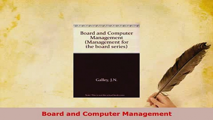 PDF  Board and Computer Management Read Online