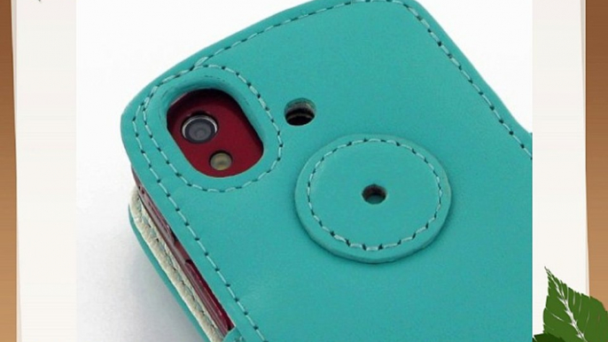 Sony Ericsson Xperia Pro Leather Case - Book Type (Aqua) by Pdair