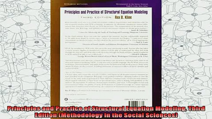 free pdf   Principles and Practice of Structural Equation Modeling Third Edition Methodology in the