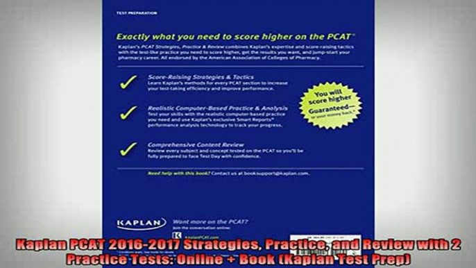 DOWNLOAD FREE Ebooks  Kaplan PCAT 20162017 Strategies Practice and Review with 2 Practice Tests Online  Book Full EBook