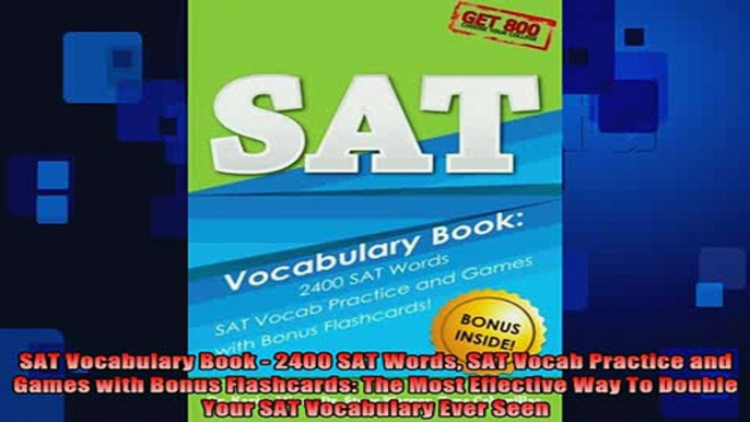 READ book  SAT Vocabulary Book  2400 SAT Words SAT Vocab Practice and Games with Bonus Flashcards Full Free