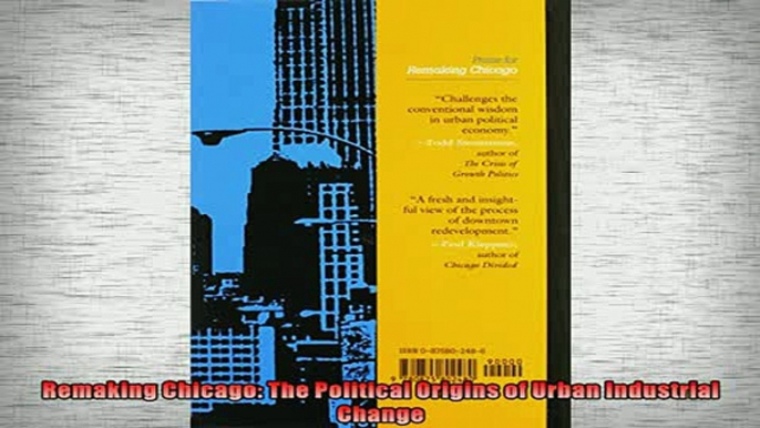 FREE PDF  Remaking Chicago The Political Origins of Urban Industrial Change  BOOK ONLINE