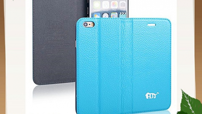 Pdncase iphone 6 Coque Étui Housse en Cuir Véritable Case pour iphone 6 - Bleu