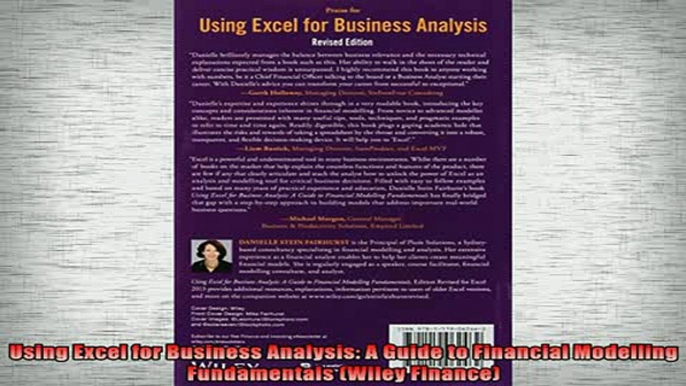 Downlaod Full PDF Free  Using Excel for Business Analysis A Guide to Financial Modelling Fundamentals Wiley Full Free