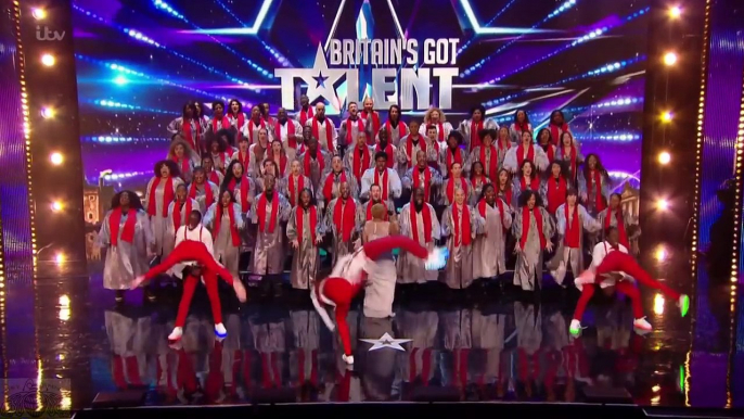 Britain's Got Talent 2016 S10E02 100 Voices of Gospel Incredibly Fun & Energetic Choir Full Audition