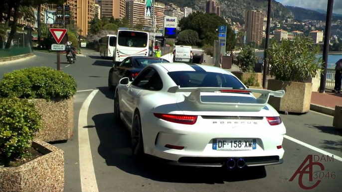 Porsche 991 GT3 with iPE exhaust - Loud sounds in Monaco