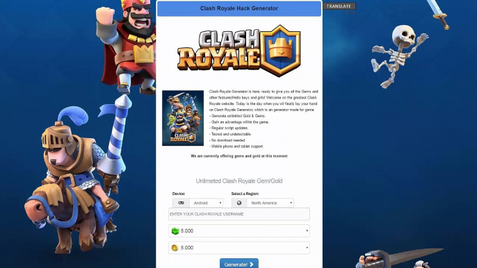 Clash Royale Online Hack Cheats Gems/Gold Generator Triche