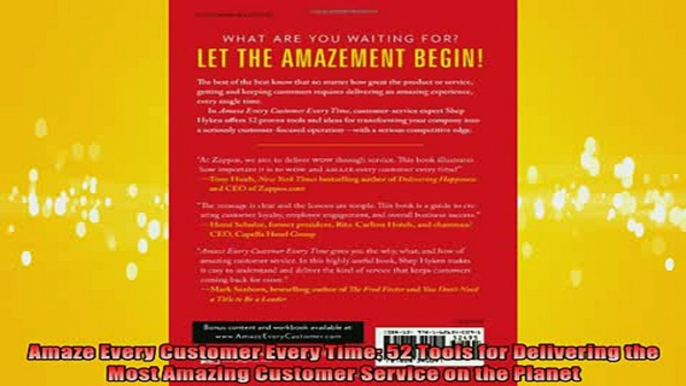 READ book  Amaze Every Customer Every Time 52 Tools for Delivering the Most Amazing Customer Service Online Free