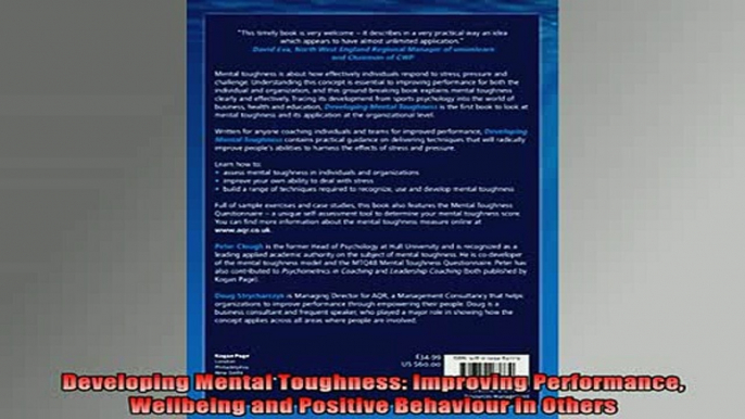 READ book  Developing Mental Toughness Improving Performance Wellbeing and Positive Behaviour in Full EBook