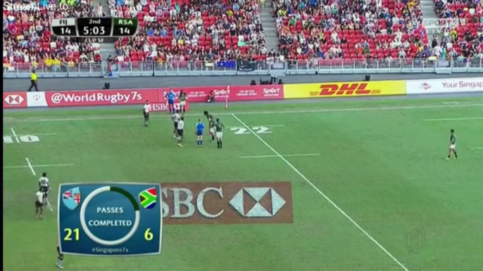 Fiji Vs South Africa Cup Semi Final Match Rugby HSBC Sevens Series Singapore 2016 Part 2