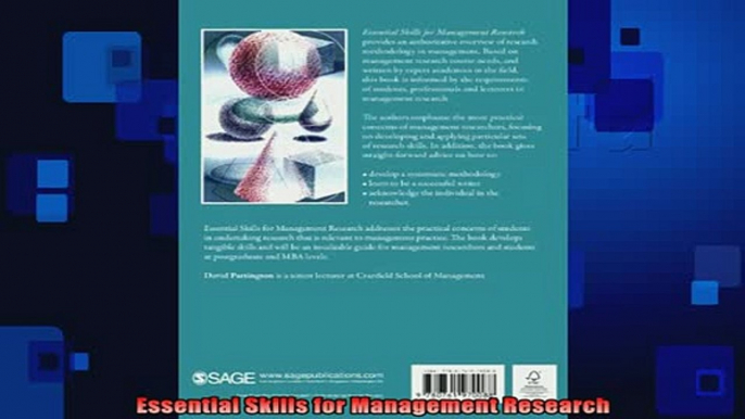 Downlaod Full PDF Free  Essential Skills for Management Research Free Online