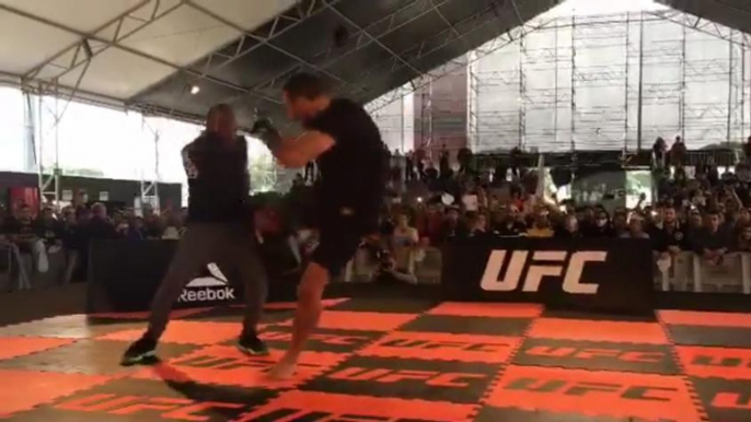 Público vibra com golpes de Werdum em treino aberto do UFC 198