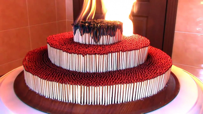 7000 Matches Chain Reaction - Amazing Fire Domino! 3 Floors Match Tower