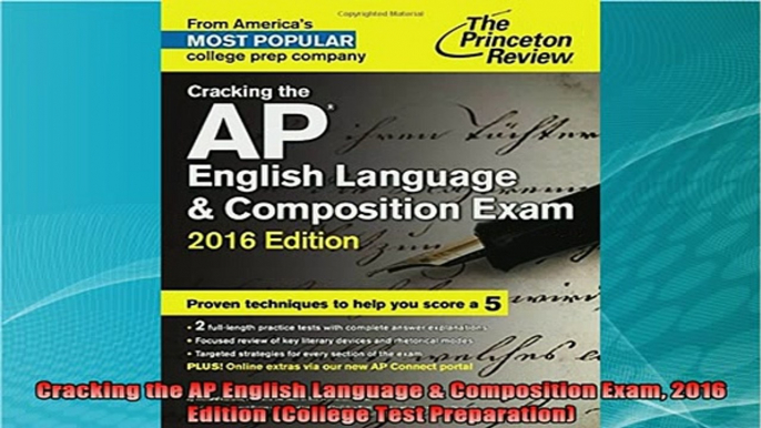 new book  Cracking the AP English Language  Composition Exam 2016 Edition College Test